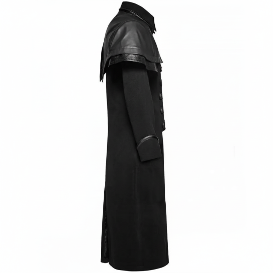 Punk Rave Mens Coat Black Gothic Highwayman Steampunk VTG Military