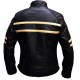Mens Quilted Cafe Racer Biker Black New Leather Jacket Mens Quilted Cafe Racer Biker Black New Leather Jacket