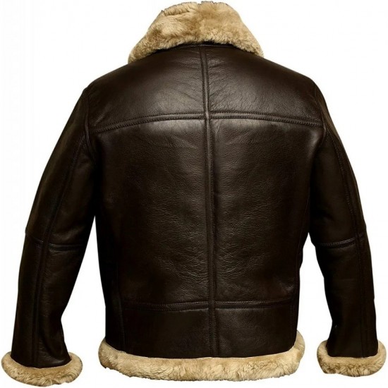 RAF Bomber Ginger Aviator British Sheepskin Shearling Leather Jacket