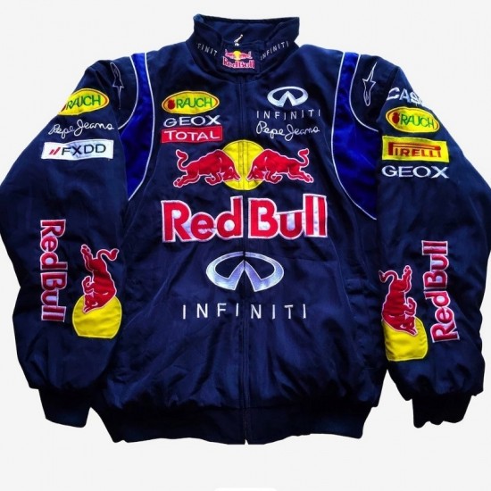 Red Bull Embroidered Blue Nascar Vintage Jacket Red Bull Embroidered Blue Nascar Vintage Jacket