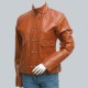 Reefer Look Women Tan Leather Jacket Reefer Look Women Tan Leather Jacket