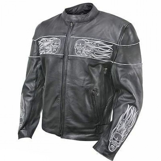 New Men's Harley Davidson Skull Cowhide Real Leather Motorcycle Jacket New Men's Harley Davidson Skull Cowhide Real Leather Motorcycle Jacket