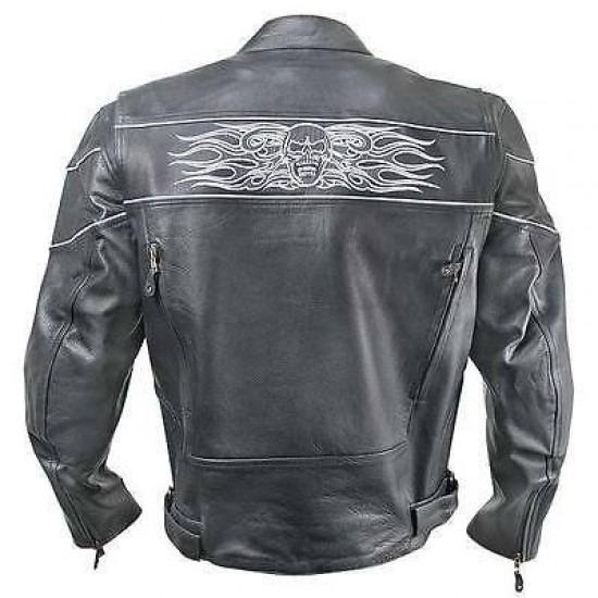 New Men's Harley Davidson Skull Cowhide Real Leather Motorcycle Jacket New Men's Harley Davidson Skull Cowhide Real Leather Motorcycle Jacket