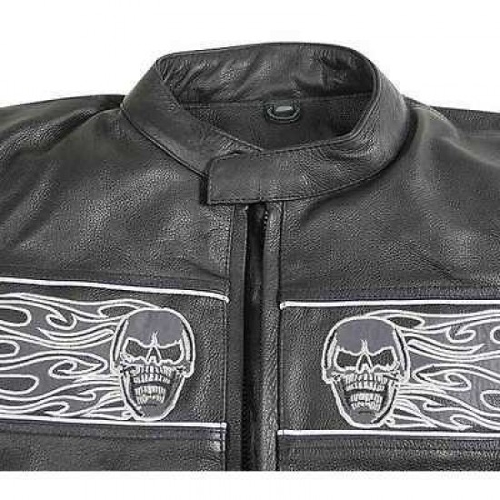 New Men's Harley Davidson Skull Cowhide Real Leather Motorcycle Jacket New Men's Harley Davidson Skull Cowhide Real Leather Motorcycle Jacket