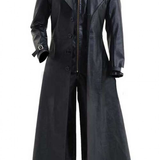 Resident Evil 5 Albert Wesker Leather Cosplay Coat Costume                