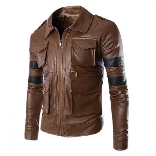 Resident Evil Real Leather Brown Jacket Resident Evil Real Leather Brown Jacket