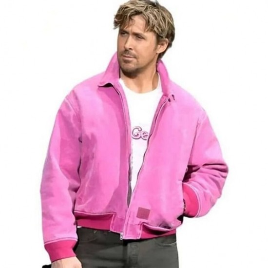 Ryan Gosling Pink Bomber Wool Jacket Ryan Gosling Pink Bomber Wool Jacket