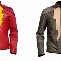 Shazam Captain Logo Leather Jacket