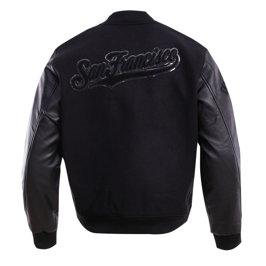 San Francisco Gaints Triple Black Varsity Jacket San Francisco Gaints Triple Black Varsity Jacket