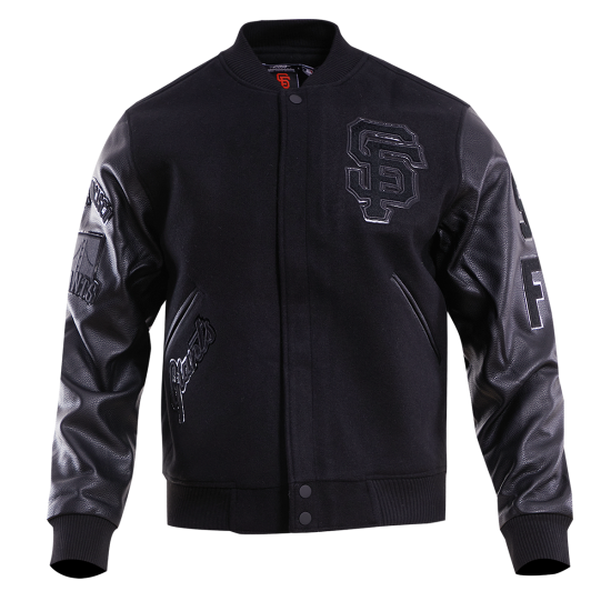 San Francisco Gaints Triple Black Varsity Jacket San Francisco Gaints Triple Black Varsity Jacket
