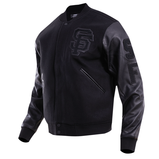 San Francisco Gaints Triple Black Varsity Jacket San Francisco Gaints Triple Black Varsity Jacket