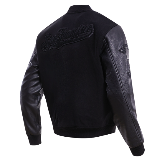 San Francisco Gaints Triple Black Varsity Jacket San Francisco Gaints Triple Black Varsity Jacket