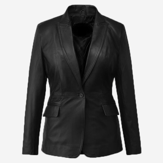 Scarlett Johansson Winter Soldier Black Leather Blazer Scarlett Johansson Winter Soldier Black Leather Blazer