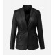 Scarlett Johansson Winter Soldier Black Leather Blazer Scarlett Johansson Winter Soldier Black Leather Blazer
