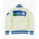 Seattle Seahawks Cream Throwback Classic Satin Jacket Seattle Seahawks Cream Throwback Classic Satin Jacket