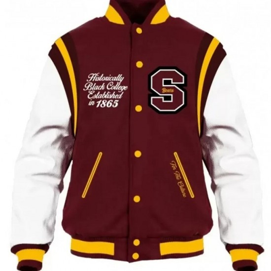 Shaw University Maroon Varsity Jacket Shaw University Maroon Varsity Jacket