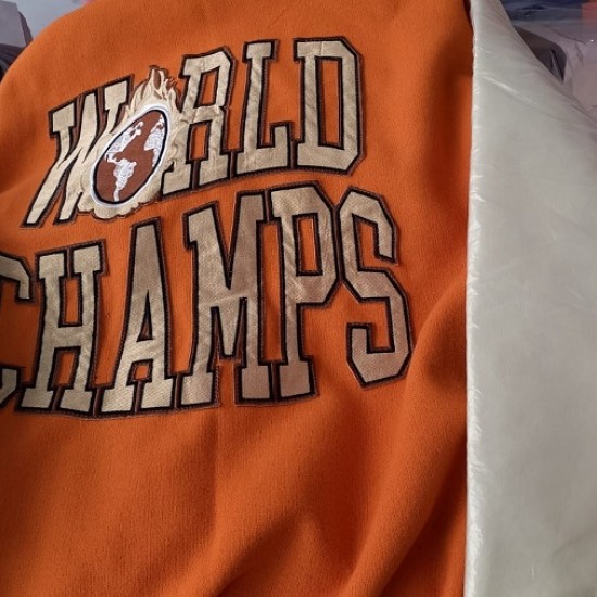Sickboy Orange With White Varsity Jacket Sickboy Orange With White Varsity Jacket