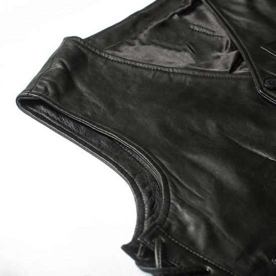 Side Laces Motorcycle Biker Riding Lambskin Vest Side Laces Motorcycle Biker Riding Lambskin Vest