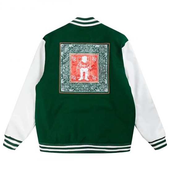 Snoop Dogg Death Row Green Paisley Varsity Jacket Snoop Dogg Death Row Green Paisley Varsity Jacket