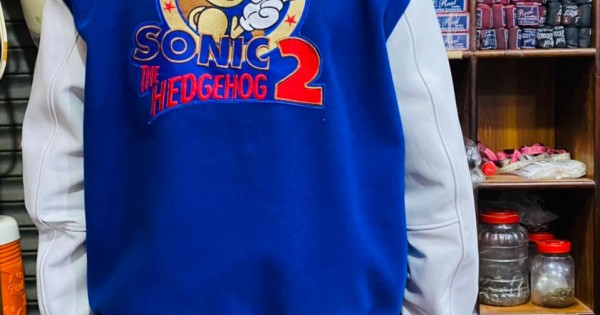 Sonic The Hedgehog Varsity Jacket Blue Letterman Sonic Jacket