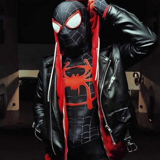 SpiderMan Miles Morales Black Jacket SpiderMan Miles Morales Black Jacket