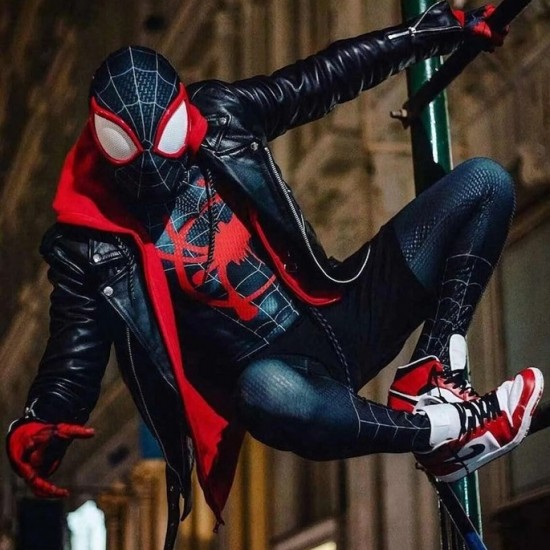 SpiderMan Miles Morales Black Jacket SpiderMan Miles Morales Black Jacket