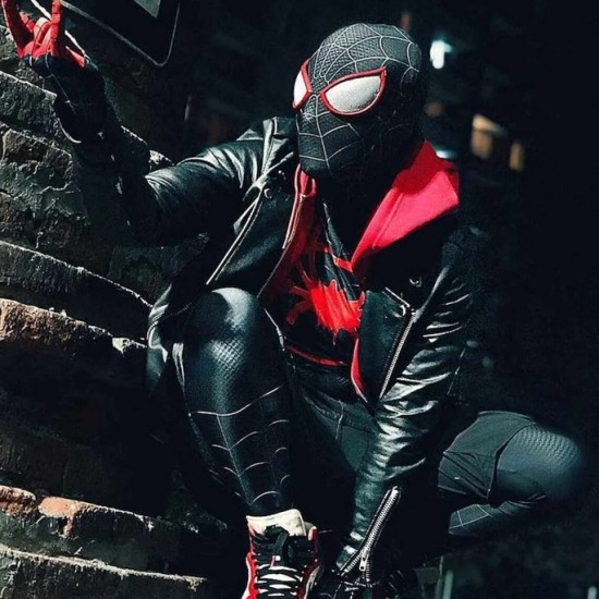 SpiderMan Miles Morales Black Jacket SpiderMan Miles Morales Black Jacket