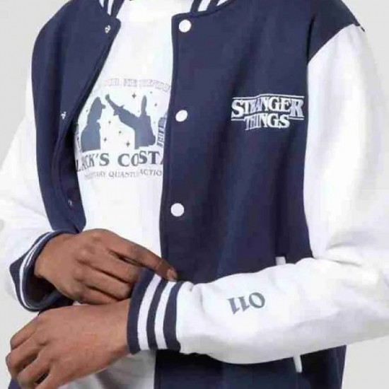 Stranger Things Friends Don’t Lie Unisex Varsity Jacket Stranger Things Friends Don’t Lie Unisex Varsity Jacket