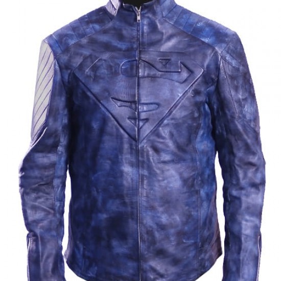 Stylish Superman Waxed Leather Jacket