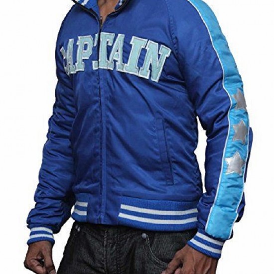 Suicide Squad Captain Boomerang Jai Courtney Blue Varsity Satin Jacket Suicide Squad Captain Boomerang Jai Courtney Blue Varsity Satin Jacket