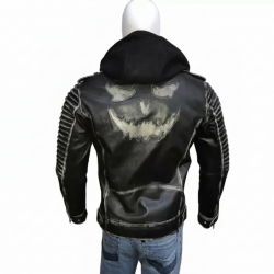 Suicide Squad The Killing Joker Hooded Black Leather Jacket