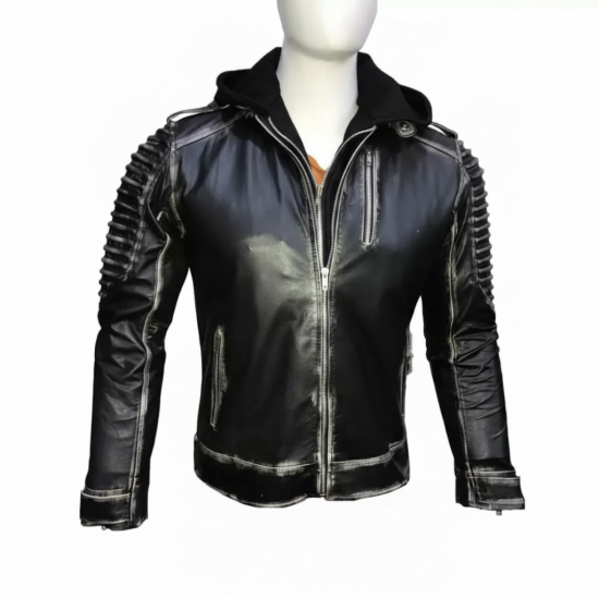 Suicide Squad The Killing Joker Hooded Black Leather Jacket