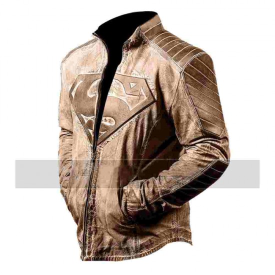 Stylish Superman Waxed Leather Jacket Stylish Superman Waxed Leather Jacket