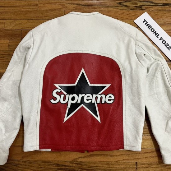 Supreme Vanson Leather Star White Jacket Supreme Vanson Leather Star White Jacket