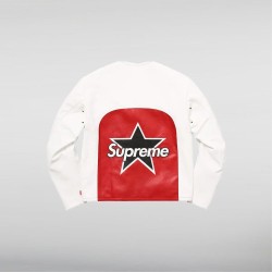 Supreme Vanson Leather Star White Jacket
