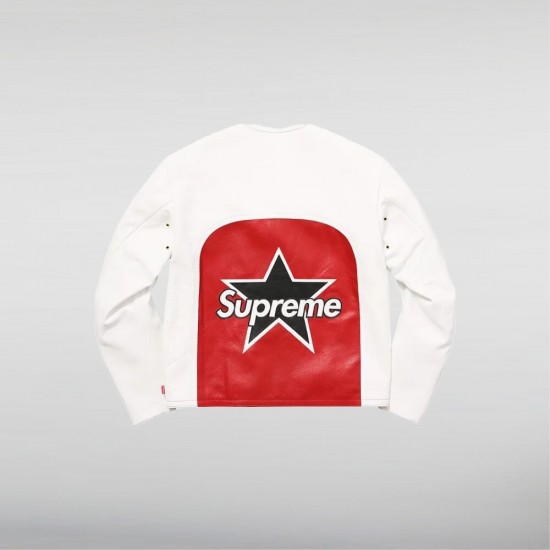 Supreme Vanson Leather Star White Jacket Supreme Vanson Leather Star White Jacket