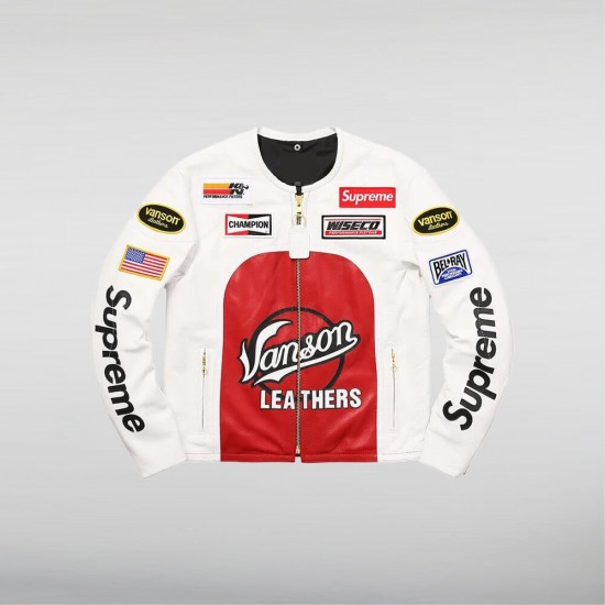 Supreme Vanson Leather Star White Jacket Supreme Vanson Leather Star White Jacket