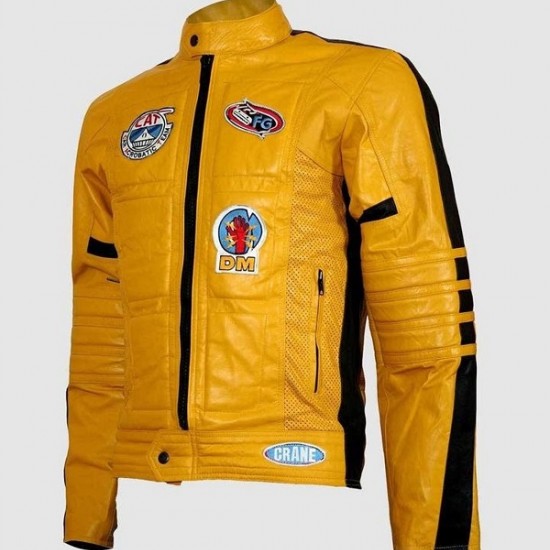 The Bride Kill Bill Yellow Leather Handmade Jacket The Bride Kill Bill Yellow Leather Handmade Jacket