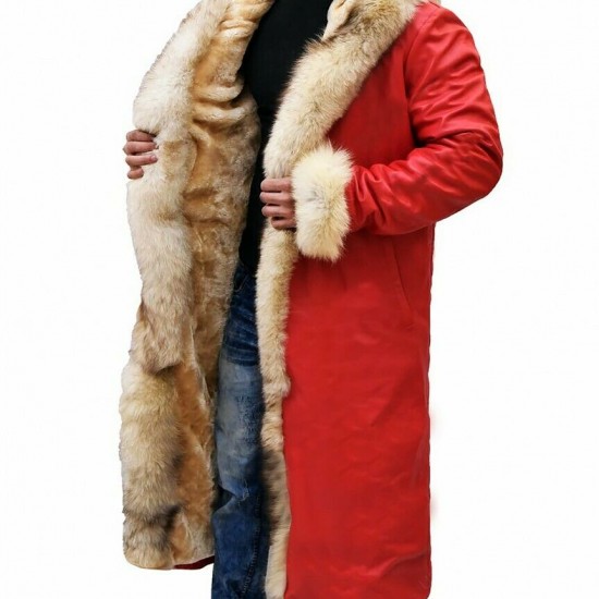 The Christmas Chronicles Kurt Russell Shearling Trench Coat The Christmas Chronicles Kurt Russell Shearling Trench Coat