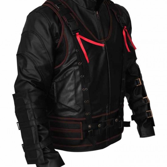 The Dark Knight Rises Tom Hardy Bane Black Leather Jacket Vest