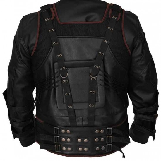 The Dark Knight Rises Tom Hardy Bane Black Leather Jacket Vest