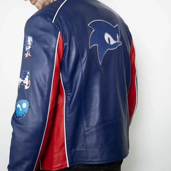The Hedgehog Bomber Leather Sonic Jacket The Hedgehog Bomber Leather Sonic Jacket