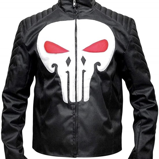 The Punisher Motorcycle Black Leather Jacket Jon Bernthal The Punisher Motorcycle Black Leather Jacket Jon Bernthal