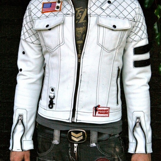 The Stuntman White Leather Jacket The Stuntman White Leather Jacket