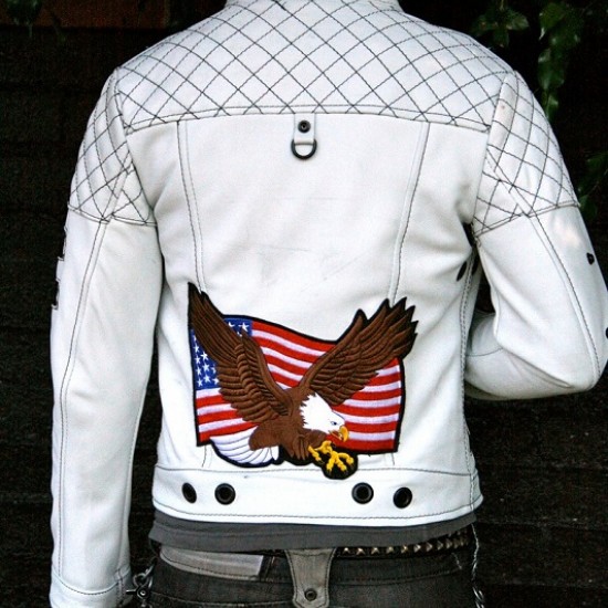 The Stuntman White Leather Jacket The Stuntman White Leather Jacket