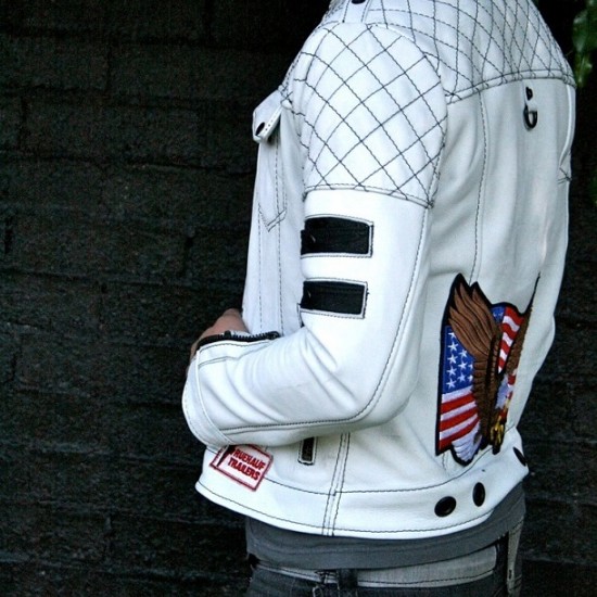 The Stuntman White Leather Jacket The Stuntman White Leather Jacket