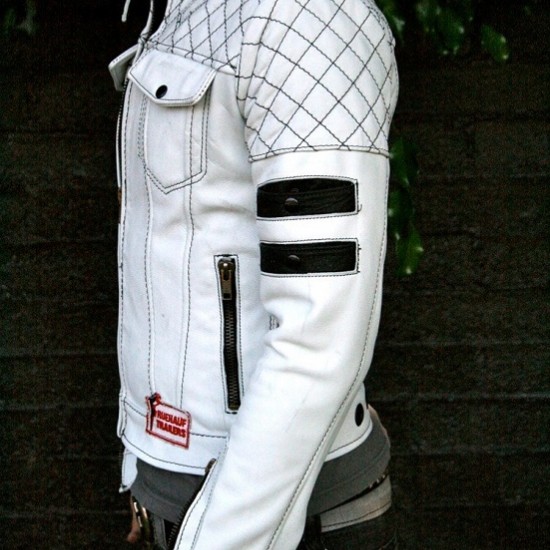 The Stuntman White Leather Jacket The Stuntman White Leather Jacket