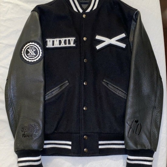 The Weeknd Roots XO Tour Varsity Leather Jacket The Weeknd Roots XO Tour Varsity Leather Jacket