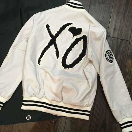 The Weeknd Roots XO White Lambskin Leather Varsity Tour Jacket The Weeknd Roots XO White Lambskin Leather Varsity Tour Jacket