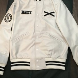 The Weeknd Roots XO White Lambskin Leather Varsity Tour Jacket
